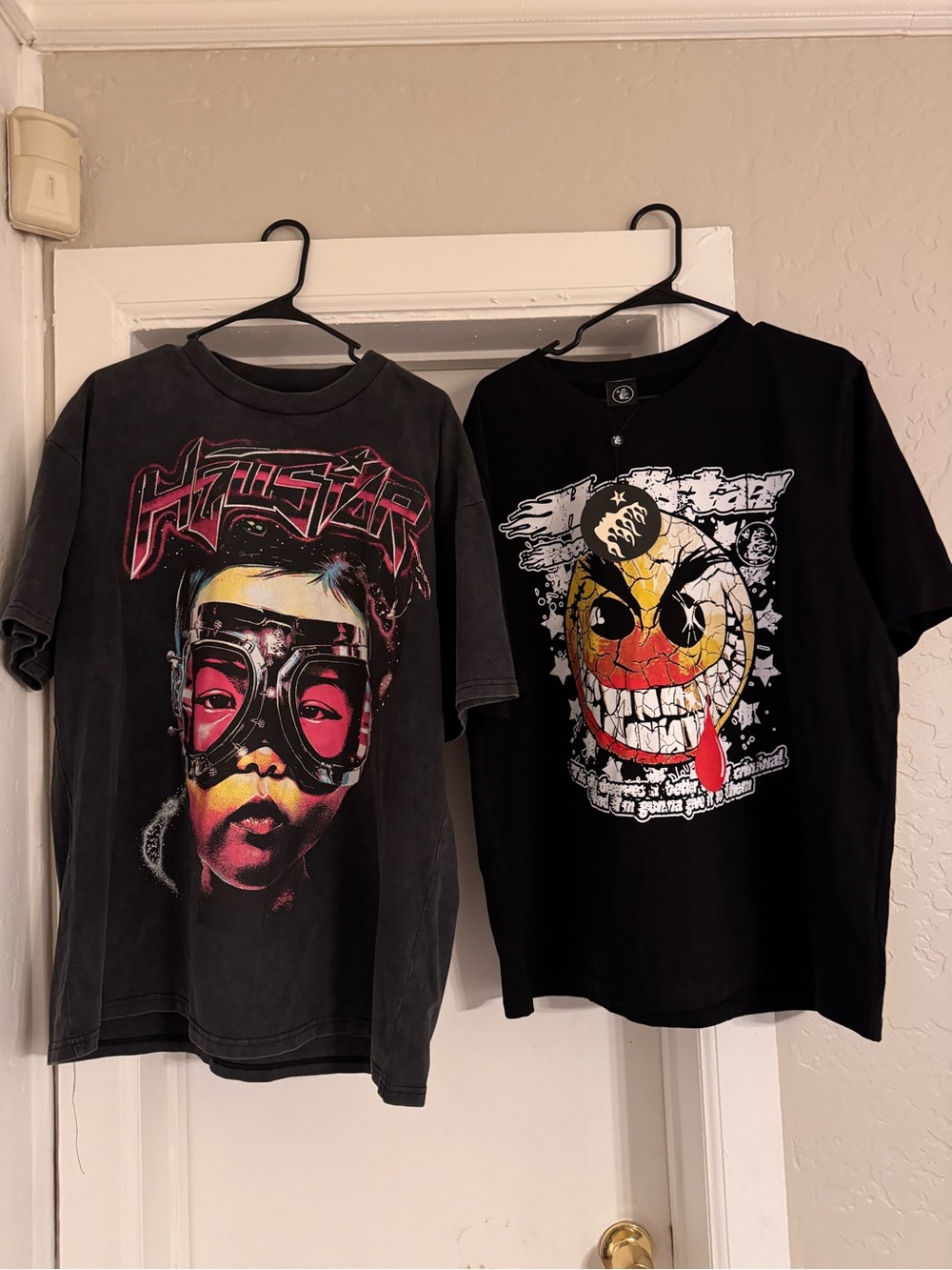 Hellstar Bundle Tees. NWT “Evil Smile” & Vintage-Wash “The Future” Shirts.